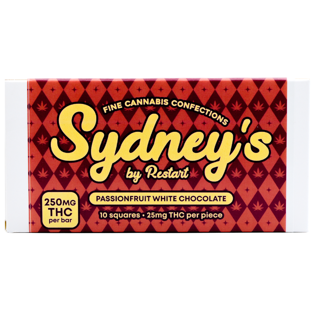 Sydneys Delta 9 THC 250MG Chocolate Bars / White Chocolate Passion Fruit